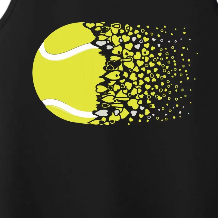 Tennis Graphic Girls Tennis Heart Love Tennis Player Performance Tank