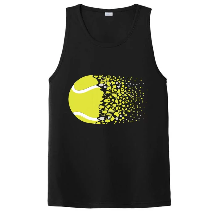 Tennis Graphic Girls Tennis Heart Love Tennis Player Performance Tank