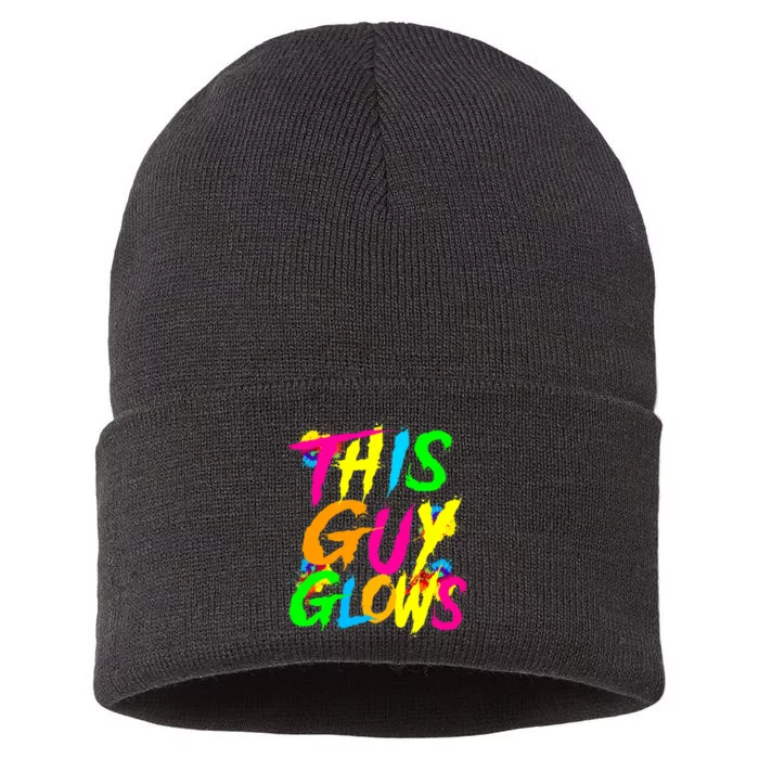 This Guy Glows Cute Party Team Sustainable Knit Beanie