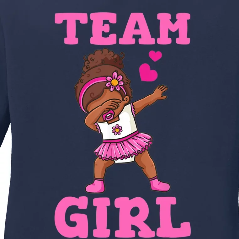 Team Girl Gender Reveal Party Team Pink Baby Announcement Ladies Long Sleeve Shirt