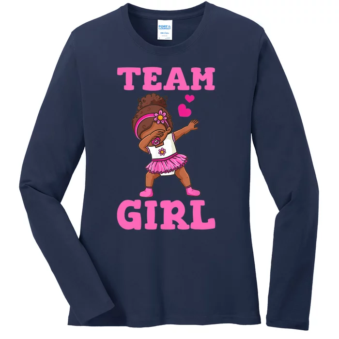 Team Girl Gender Reveal Party Team Pink Baby Announcement Ladies Long Sleeve Shirt