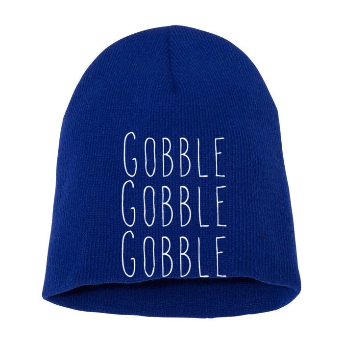 Thanksgiving Gobble Gobble Short Acrylic Beanie