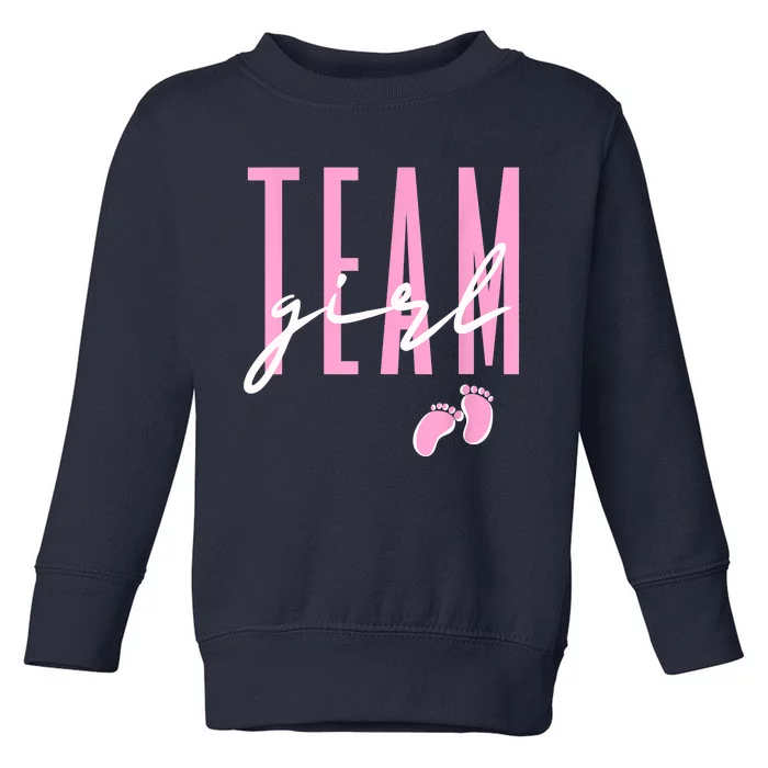 Team Girl Gender Reveal Baby Shower Pink Or Blue Toddler Sweatshirt