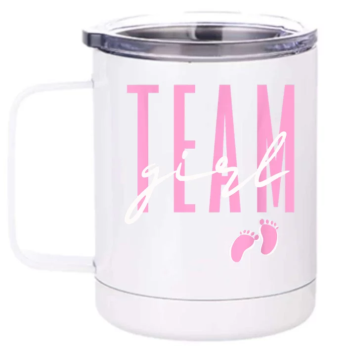 Team Girl Gender Reveal Baby Shower Pink Or Blue Front & Back 12oz Stainless Steel Tumbler Cup