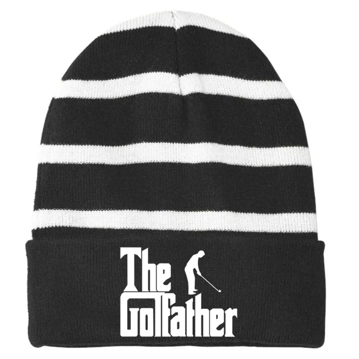 The Golfather (Golf Father) Father's Day Gift For Dad Striped Beanie with Solid Band