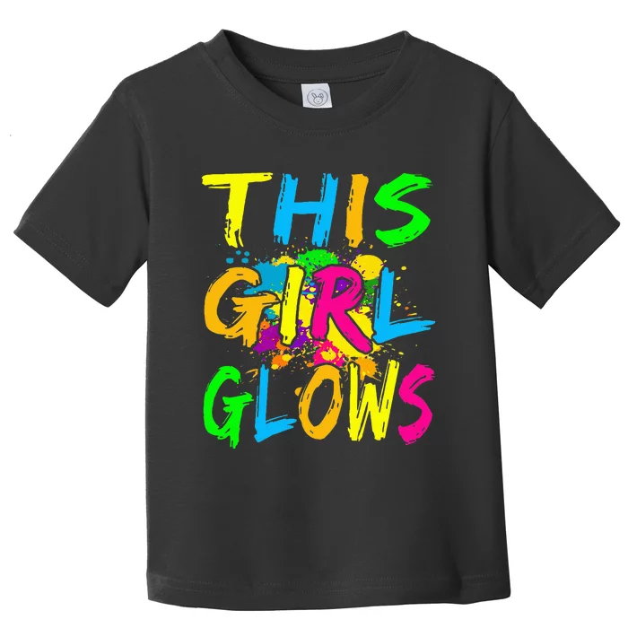 This Girl Glows Retro 80s Party Toddler T-Shirt