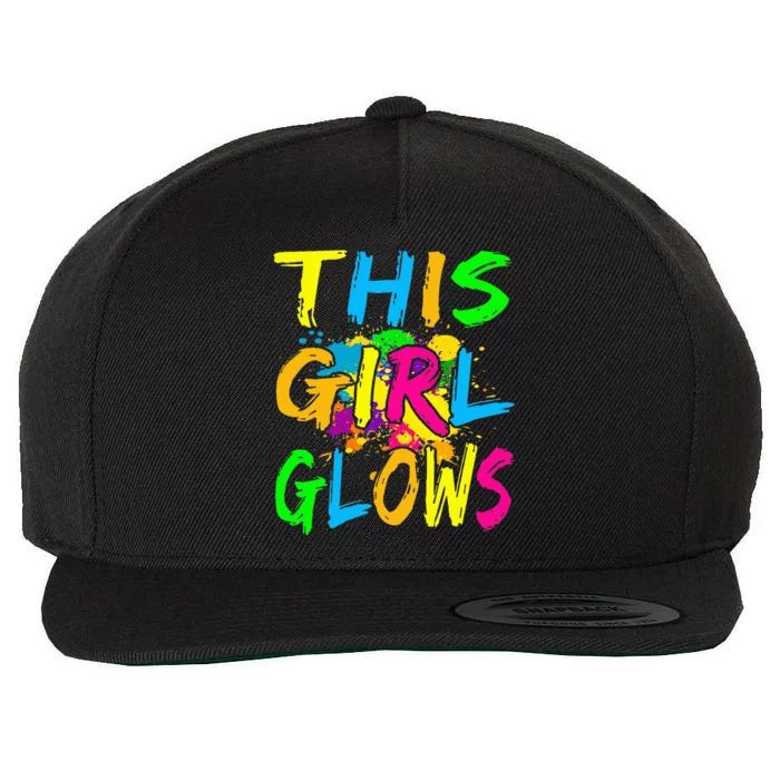 This Girl Glows Retro 80s Party Wool Snapback Cap