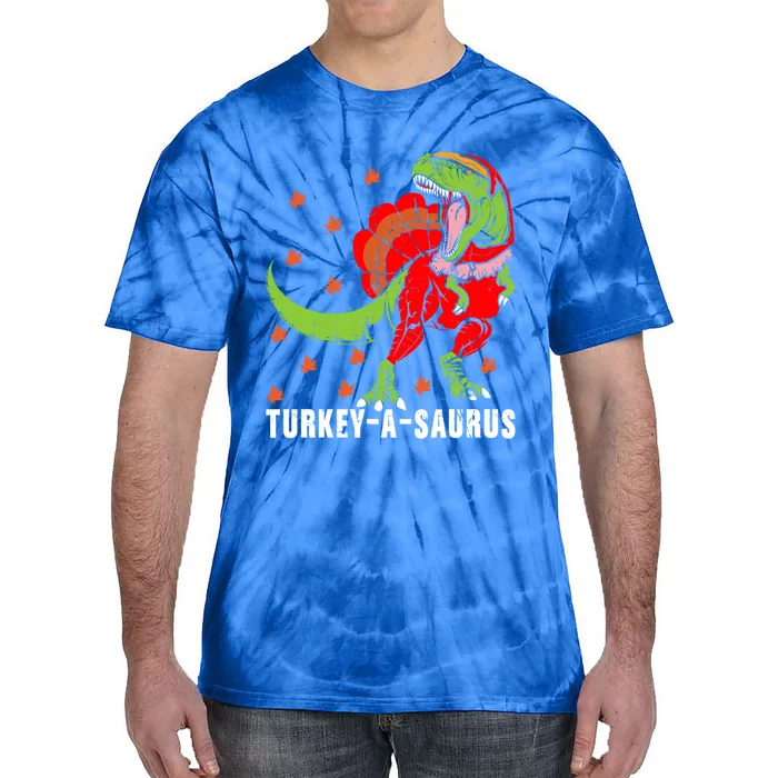 Turkeygreat Giftagreat Giftsaurus Funny Thanksgiving Dinosaur Turkey Tgreat Gift Tie-Dye T-Shirt