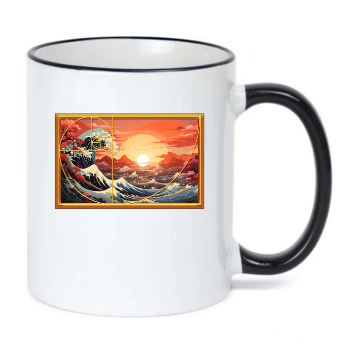 The Great Golden Ratio Wave Black Color Changing Mug