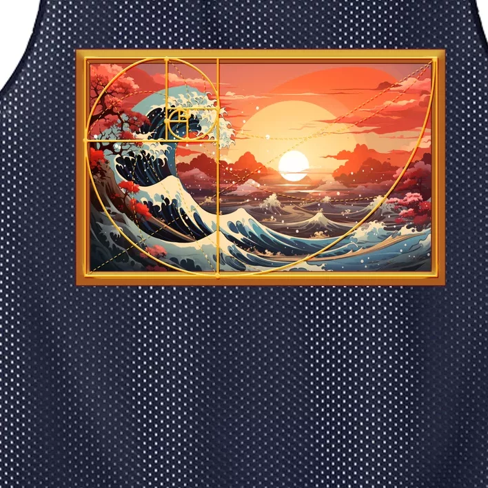 The Great Golden Ratio Wave Mesh Reversible Basketball Jersey Tank