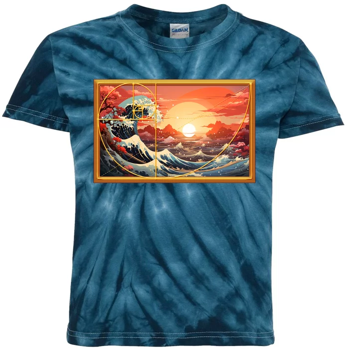 The Great Golden Ratio Wave Kids Tie-Dye T-Shirt