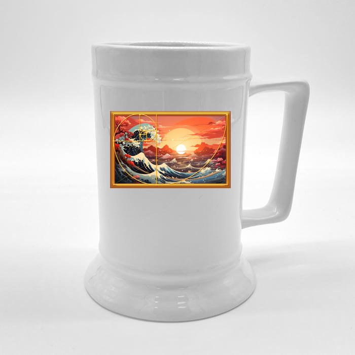 The Great Golden Ratio Wave Front & Back Beer Stein