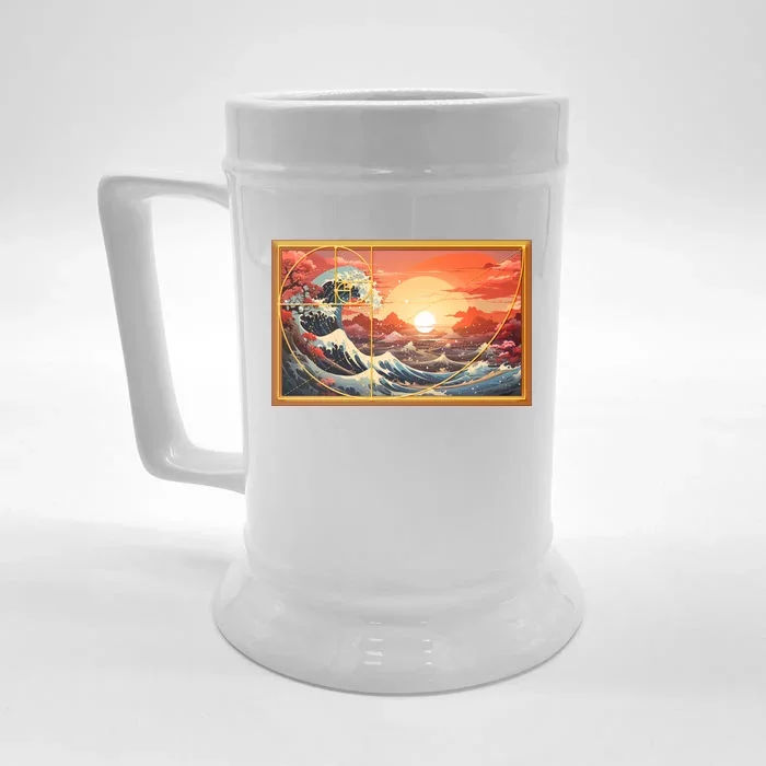 The Great Golden Ratio Wave Front & Back Beer Stein