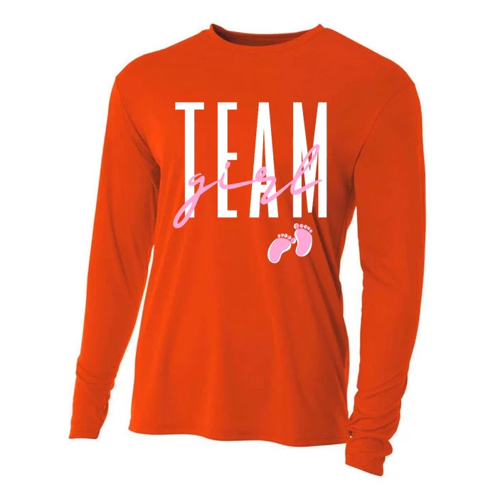 Team Girl Gender Reveal Baby Shower Pink Or Blue Cooling Performance Long Sleeve Crew