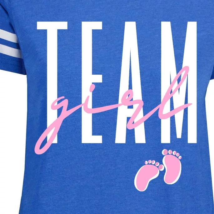 Team Girl Gender Reveal Baby Shower Pink Or Blue Enza Ladies Jersey Football T-Shirt