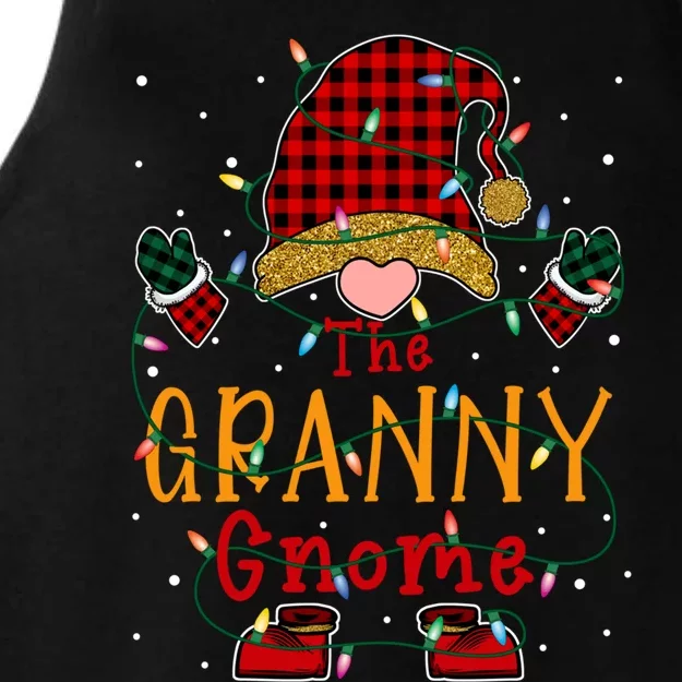 The Granny Gnome Buffalo Plaid Christmas Family Xmas Pajamas Gift Ladies Tri-Blend Wicking Tank