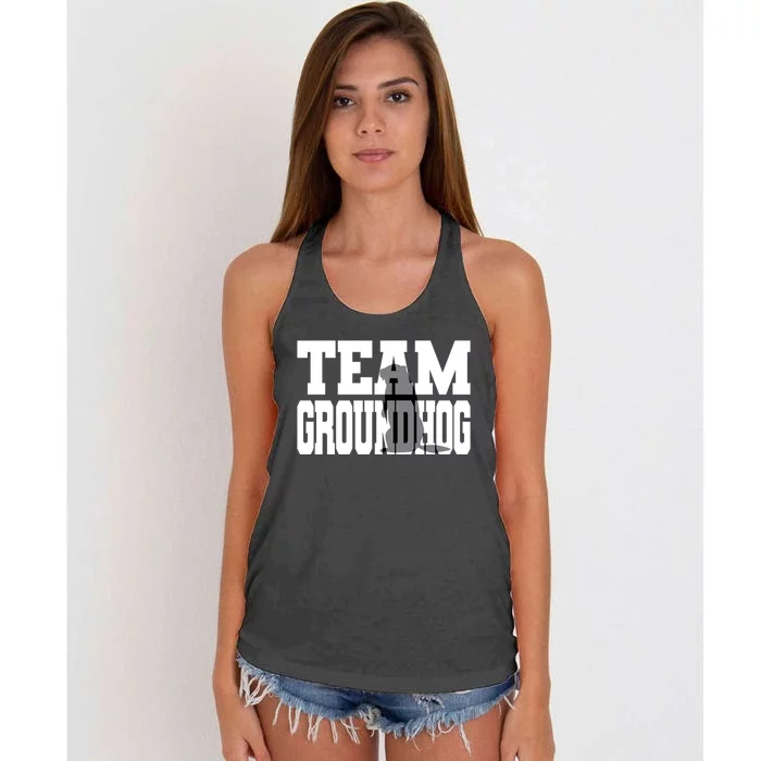 Team Groundhog Gift Fun Matching Groundhog Day Design Gift Women's Knotted Racerback Tank