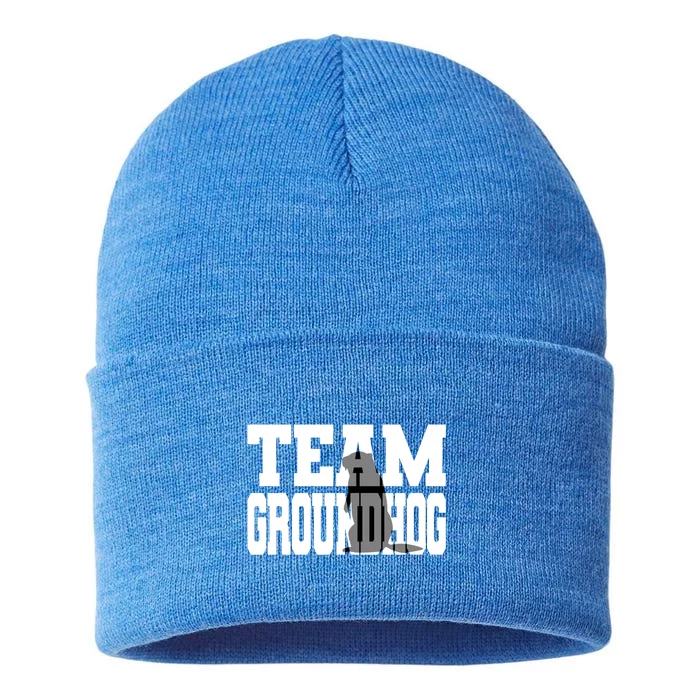 Team Groundhog Gift Fun Matching Groundhog Day Design Gift Sustainable Knit Beanie