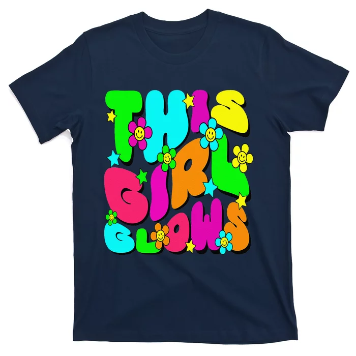 This Girl Glows Tie Dye Bright Colors 80S And 90S T-Shirt