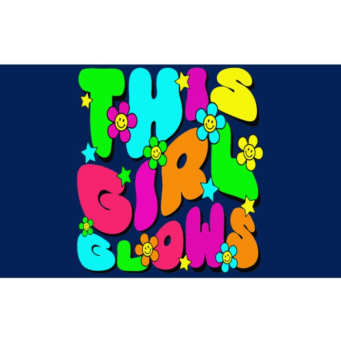 This Girl Glows Tie Dye Bright Colors 80S And 90S Bumper Sticker