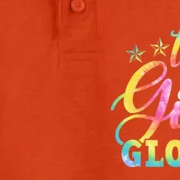 This Girl Glows Tie Dye 80s Themed Disco Dry Zone Grid Performance Polo