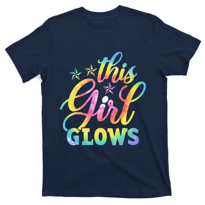 This Girl Glows Tie Dye 80s Themed Disco T-Shirt