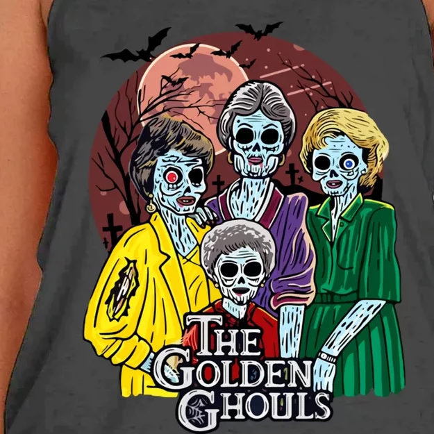 The Golden Ghouls Halloween Zombie Funny Halloween Women's Knotted Racerback Tank