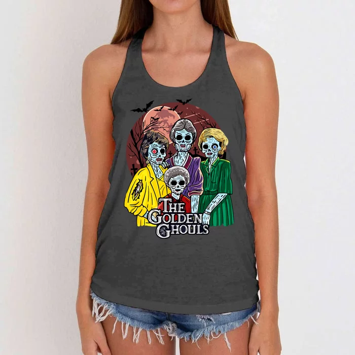 The Golden Ghouls Halloween Zombie Funny Halloween Women's Knotted Racerback Tank