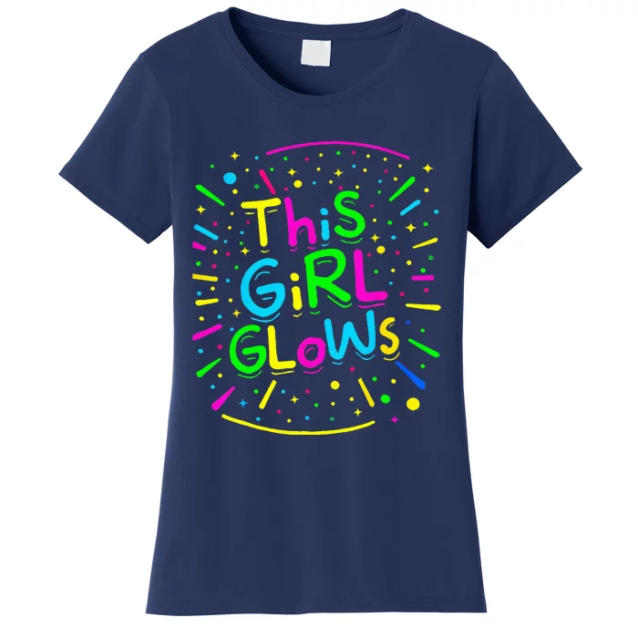 This Girl Glows Tie Dye Bright Colors 80S And 90S Women's T-Shirt