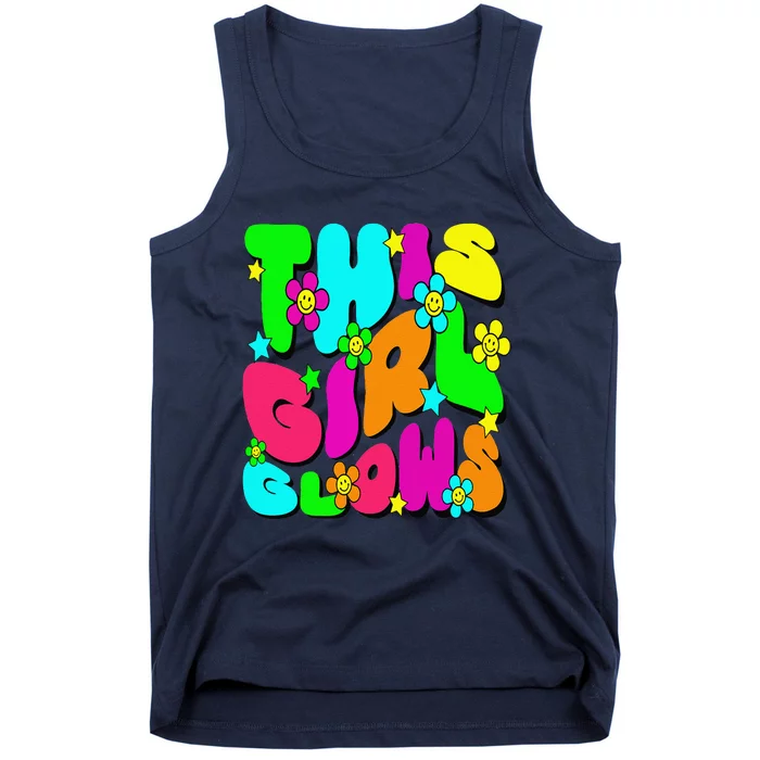 This Girl Glows Tie Dye Bright Colors 80S And 90S Tank Top