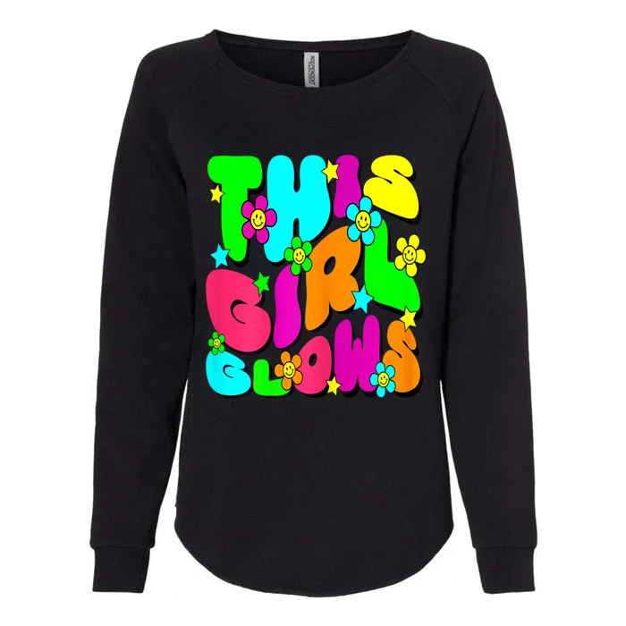 This Girl Glows For Tie Dye Bright Colors 80s And 90s Womens California Wash Sweatshirt