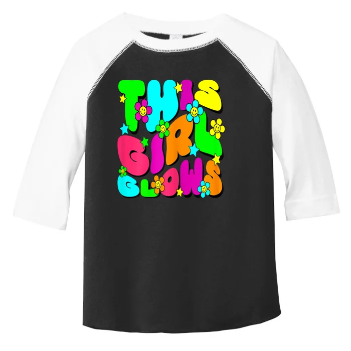 This Girl Glows For Tie Dye Bright Colors 80s And 90s Toddler Fine Jersey T-Shirt