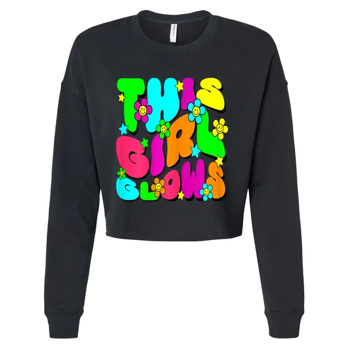 This Girl Glows For Tie Dye Bright Colors 80s And 90s Cropped Pullover Crew