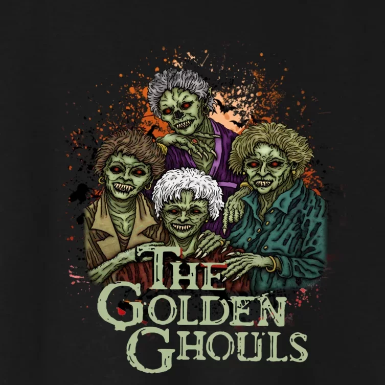 The Golden Ghouls Halloween Zombie Funny Halloween Women's Crop Top Tee