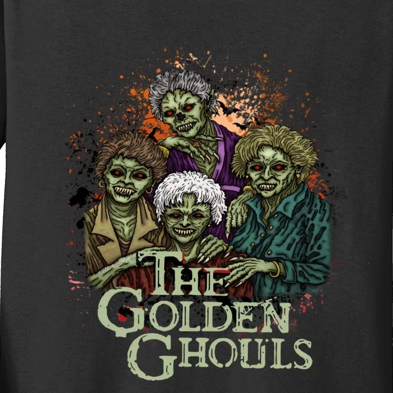 The Golden Ghouls Halloween Zombie Funny Halloween Kids Long Sleeve Shirt