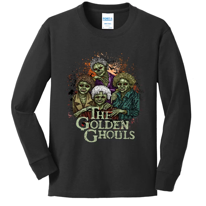 The Golden Ghouls Halloween Zombie Funny Halloween Kids Long Sleeve Shirt