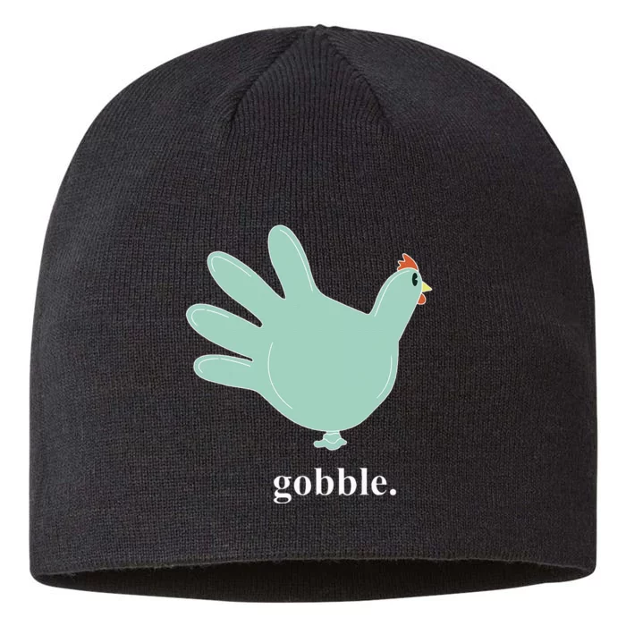 Turkey Glove Gobble Thanksgiving Thankful Nurse 8 1/2in Sustainable Knit Beanie