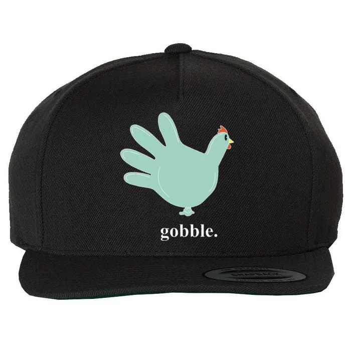 Turkey Glove Gobble Thanksgiving Thankful Nurse Wool Snapback Cap