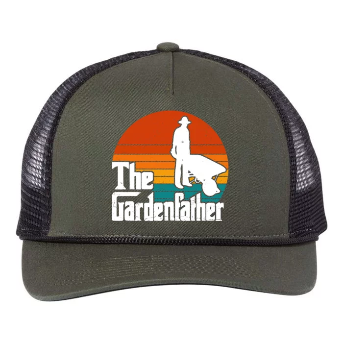 The Gardenfather Gardening Dad Gift Retro Retro Rope Trucker Hat Cap