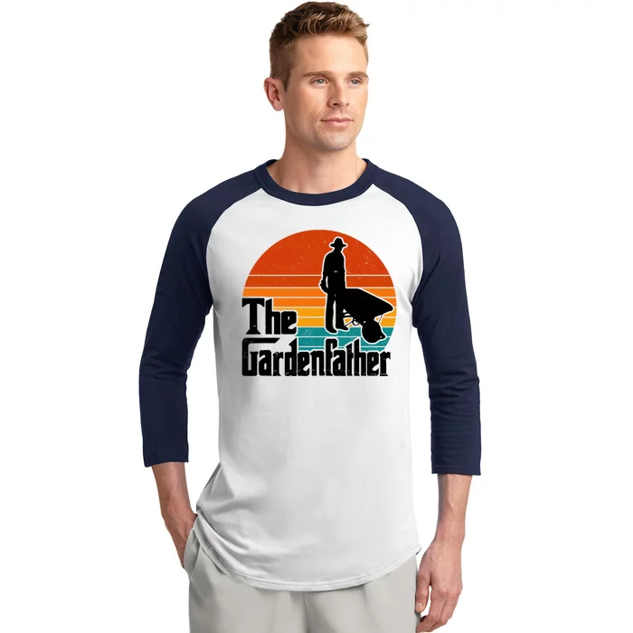 The Gardenfather Gardening Dad Gift Retro Baseball Sleeve Shirt