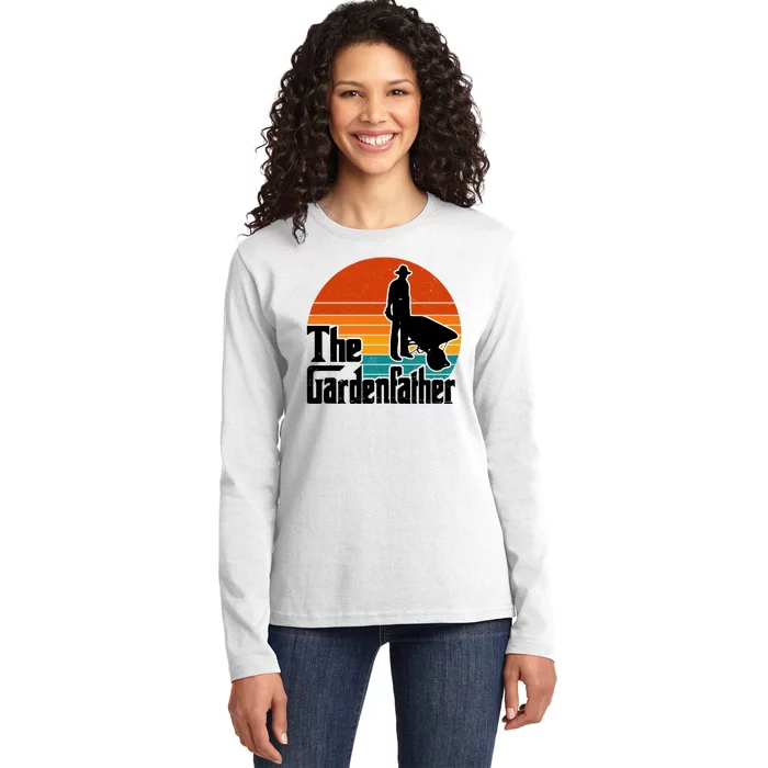 The Gardenfather Gardening Dad Gift Retro Ladies Long Sleeve Shirt