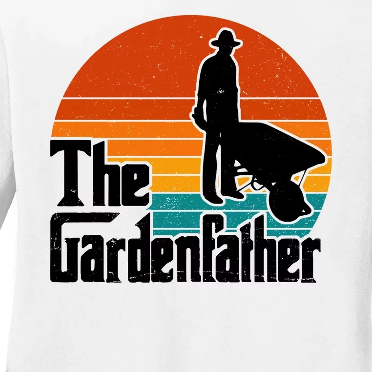 The Gardenfather Gardening Dad Gift Retro Ladies Long Sleeve Shirt