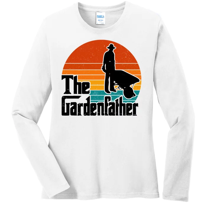 The Gardenfather Gardening Dad Gift Retro Ladies Long Sleeve Shirt