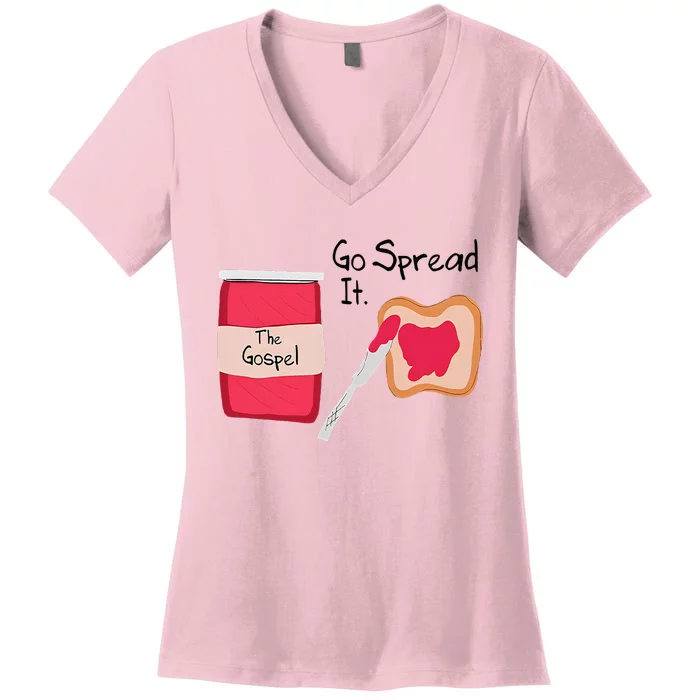 The Gospel Go Spread It Women's V-Neck T-Shirt