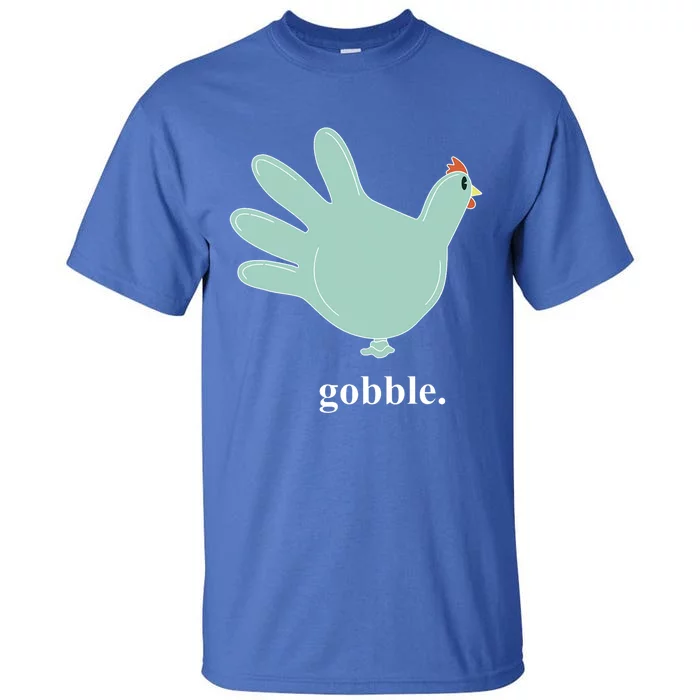 Turkey Glove Gobble Thanksgiving Thankful Nurse Tall T-Shirt