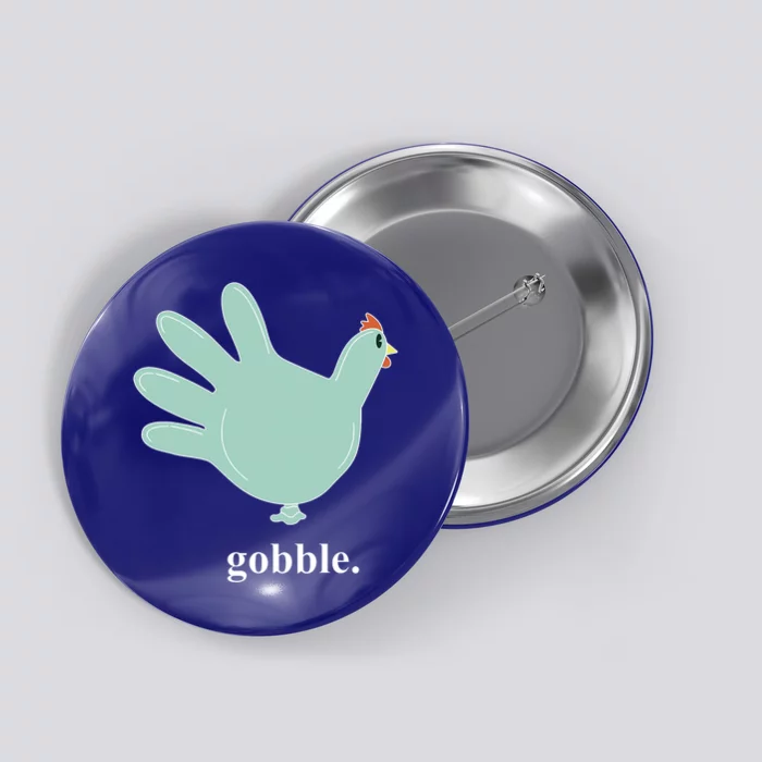 Turkey Glove Gobble Thanksgiving Thankful Nurse Button