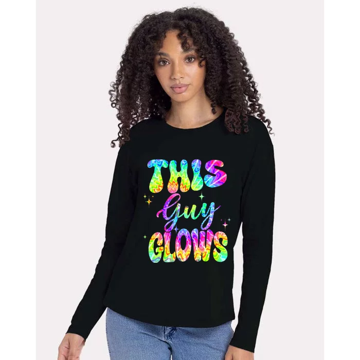 This Guy Glows Boy Birthday Party 80s Disco Theme Womens Cotton Relaxed Long Sleeve T-Shirt