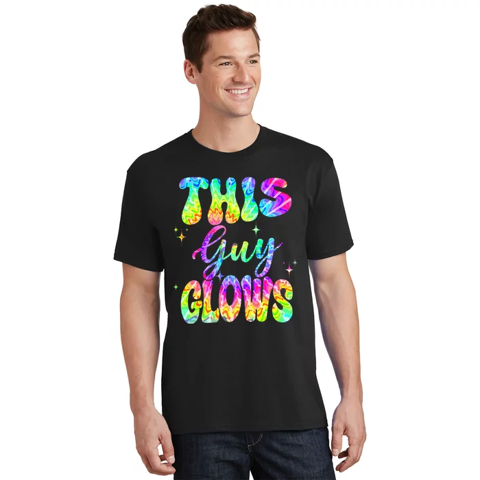 This Guy Glows Boy Birthday Party 80s Disco Theme T-Shirt