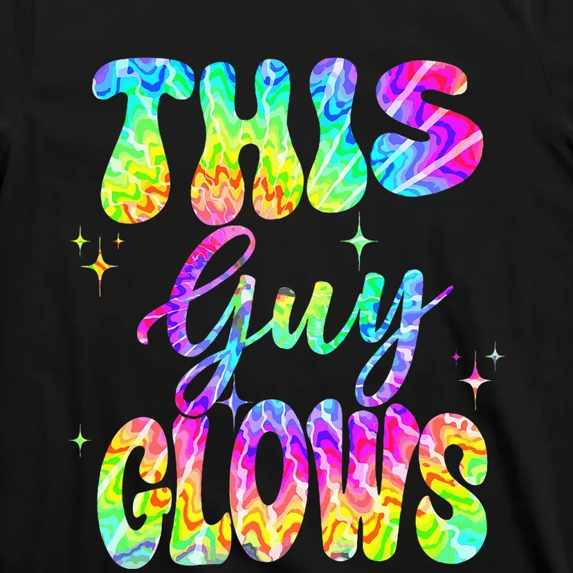 This Guy Glows Boy Birthday Party 80s Disco Theme T-Shirt