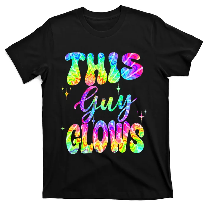 This Guy Glows Boy Birthday Party 80s Disco Theme T-Shirt